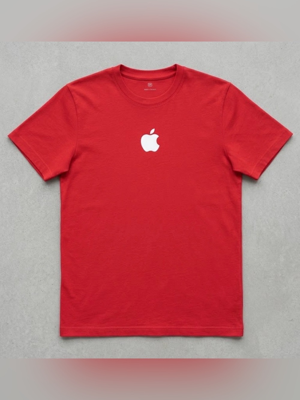 Apple Store Employee Uniform T Shirt Red Medium Center Logo Short Sleeve Cotton